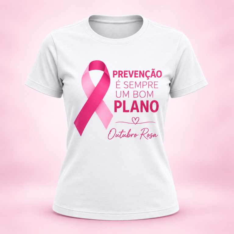 Camiseta personalizada Outubro Rosa - modelo 3